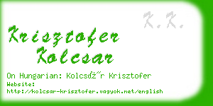 krisztofer kolcsar business card